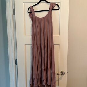 Women's Mauve Maxi Dress with Wide Straps